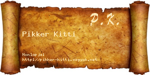 Pikker Kitti névjegykártya